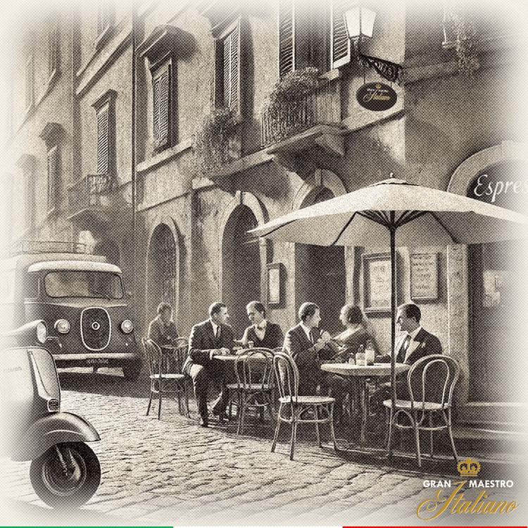 Italiaans straatje met espressobar